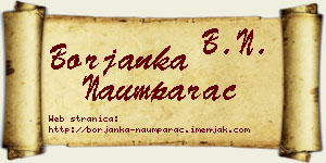 Borjanka Naumparac vizit kartica